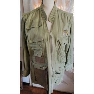 Topi Safari Outdoor Jacket Men Size M 100% Cotton Zip & buttoned Pockets